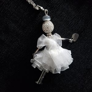 Gisel handmade doll necklace, Angel white